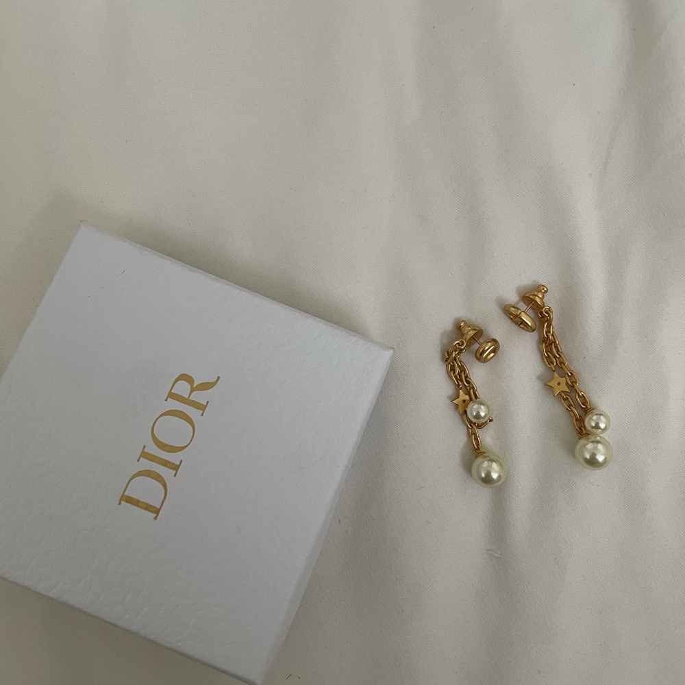 CD navy earrings